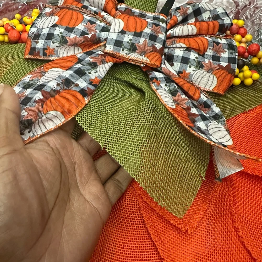 Chic Orange Textured wreath for the holidays